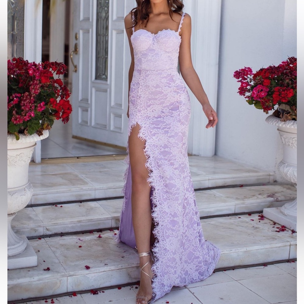 Lilac lace gown